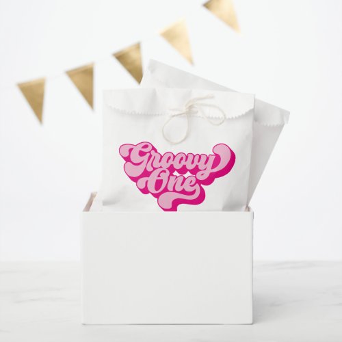 Retro Hot Pink Groovy One Favor Bag