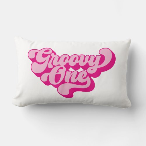 Retro Hot Pink Groovy One Lumbar Pillow