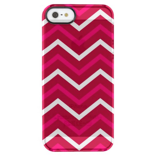 Retro Hot Pink Red N White Chevron Zig Zag Pattern Clear iPhone SE55s Case