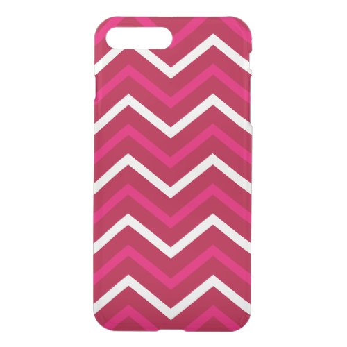 Retro Hot Pink Red N White Chevron Zig Zag Pattern iPhone 8 Plus7 Plus Case