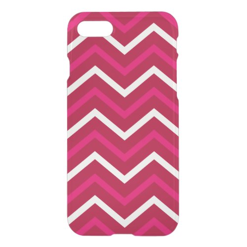 Retro Hot Pink Red N White Chevron Zig Zag Pattern iPhone SE87 Case
