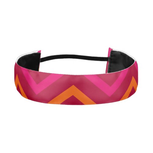 Retro Hot Pink Red Orange Chevron Pattern Zigzag Athletic Headband