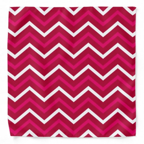 Retro Hot Pink Red White Chevron Pattern  Bandanna