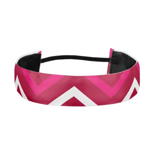 Retro Hot Pink Red White Chevron Pattern Zigzag Athletic Headband