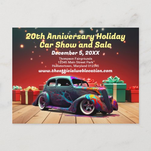 Retro Hot Rod Auto Holiday Gifts Postcards