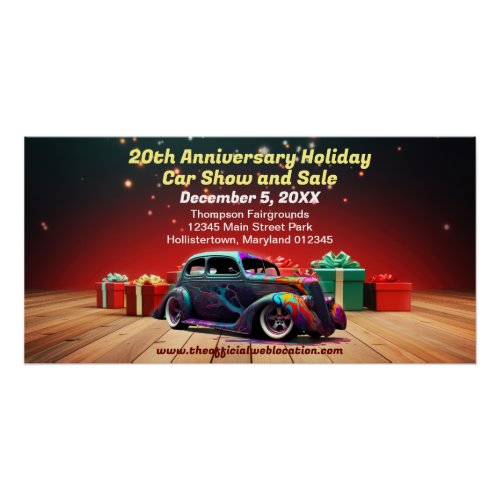 Retro Hot Rod Auto Holiday Gifts Poster Signage