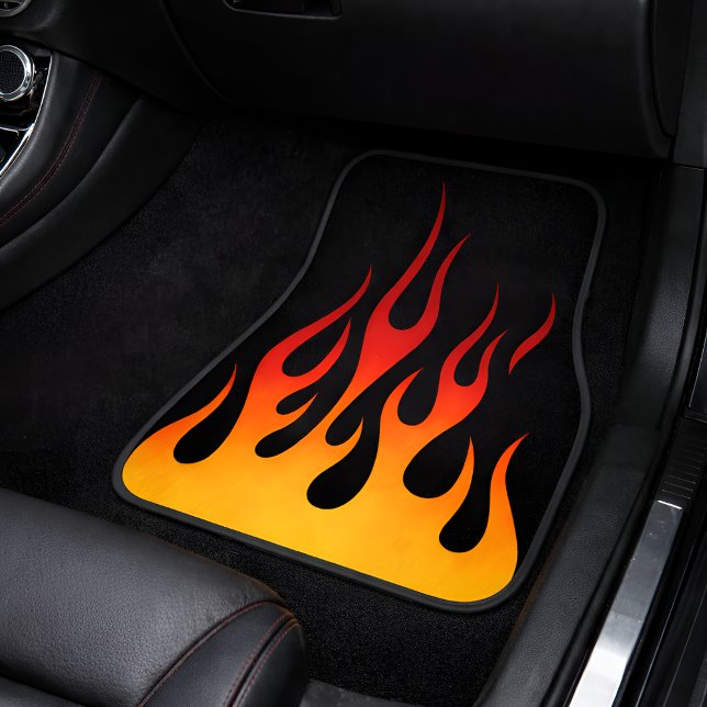Retro Hot Rod Flames Car Racing - Custom Floor Mat (Creator Uploaded)