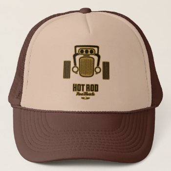 Retro Hot Rod Pure Muscle Trucker Hats by Pick_Up_Me at Zazzle