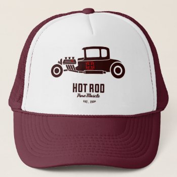 Retro Hot Rod Pure Muscle Visors Trucker Hat by Pick_Up_Me at Zazzle