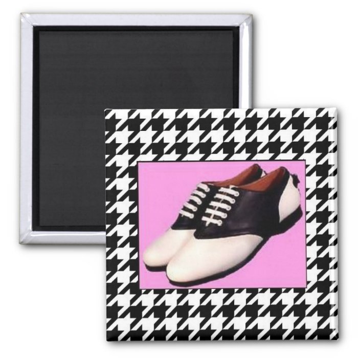 Retro Houndstooth Magnet 1950 Saddle Shoes