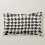 Retro Houndstooth Pattern Black and Cream Lumbar Pillow