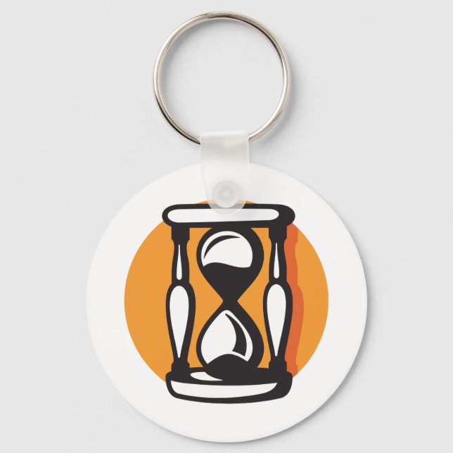 Retro Hourglass Timer Minimalist Time Keychain (Front)