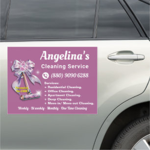 Retro House Cleaning Vacuum Car Magnet