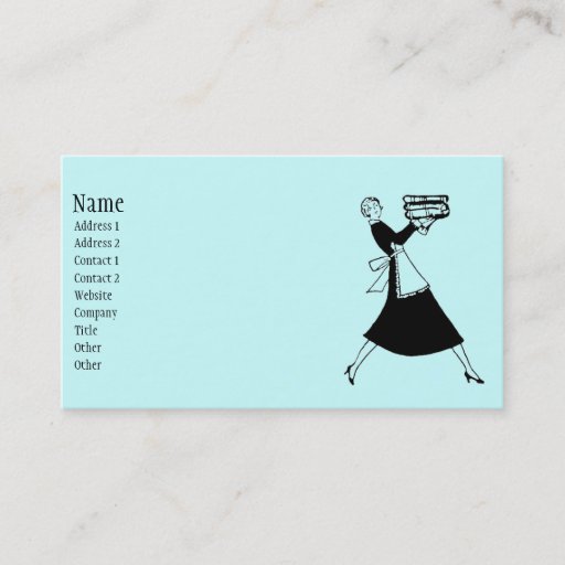 Customizable Retro Housekeeper Business Card Templates