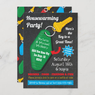 Retro Housewarming Party Invitations