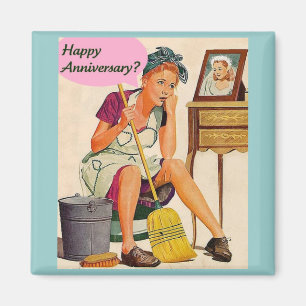 Retro Housewife Anniversary Magnet