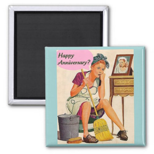 Retro Housewife Anniversary Magnet