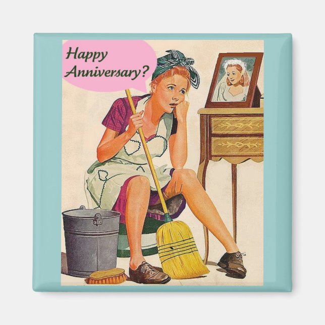 Retro Housewife Anniversary Magnet (Front)