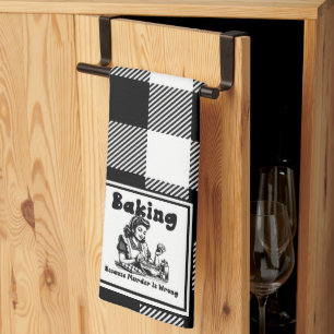 Retro Housewife Baking Humor Kitchen Towel