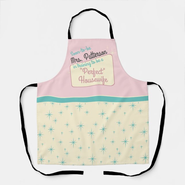 Retro Housewife Bridal Humor Apron (Front)