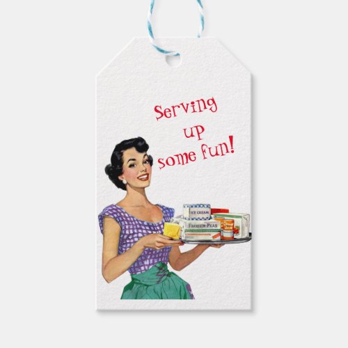 Retro Housewife Bridal Shower Favor Tag