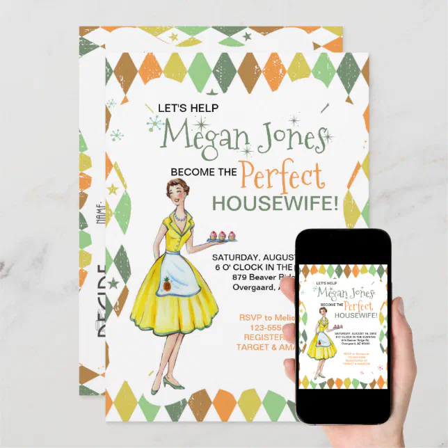 Retro Housewife Bridal Shower Invitation Zazzle