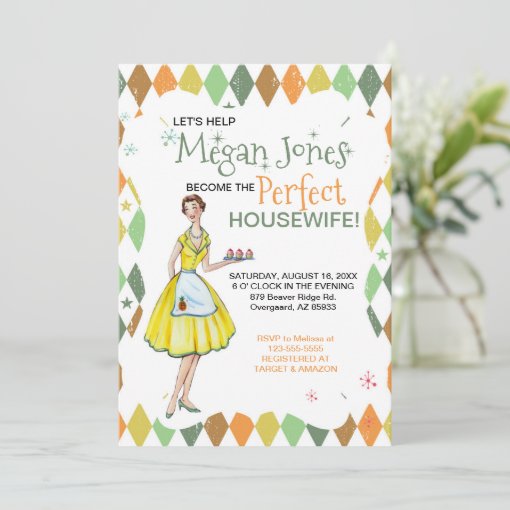 Retro Housewife Bridal Shower Invitation Zazzle