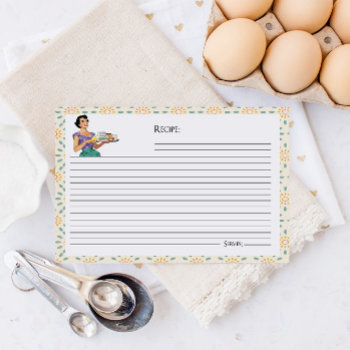 Retro Housewife Bridal Shower Recipe Cards by SugSpc_Invitations at Zazzle