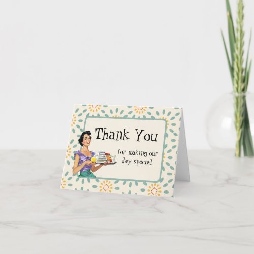 Retro Housewife Bridal Shower Thank You Card