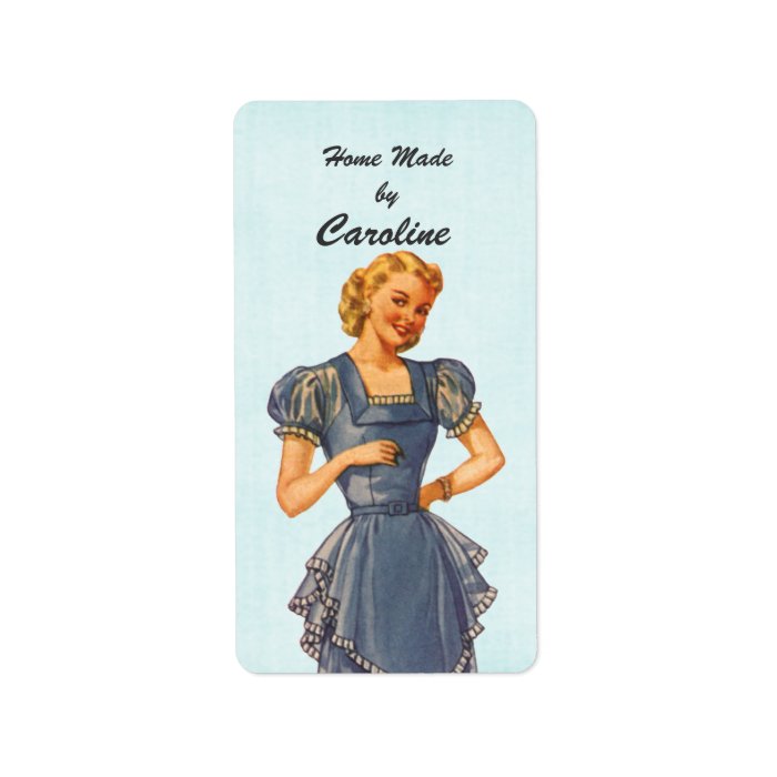 Retro Housewife Brings You Goodies Address Label