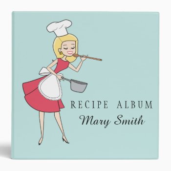 Retro Housewife Custom Recipe Binder Album by ShopDesigns at Zazzle