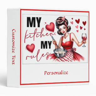 Retro Housewife Funny Kitchen Quote Recipe Cook 3 Ring Binder