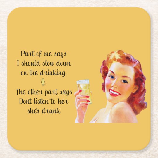 Retro Housewife Funny Quote Drinking Coaster