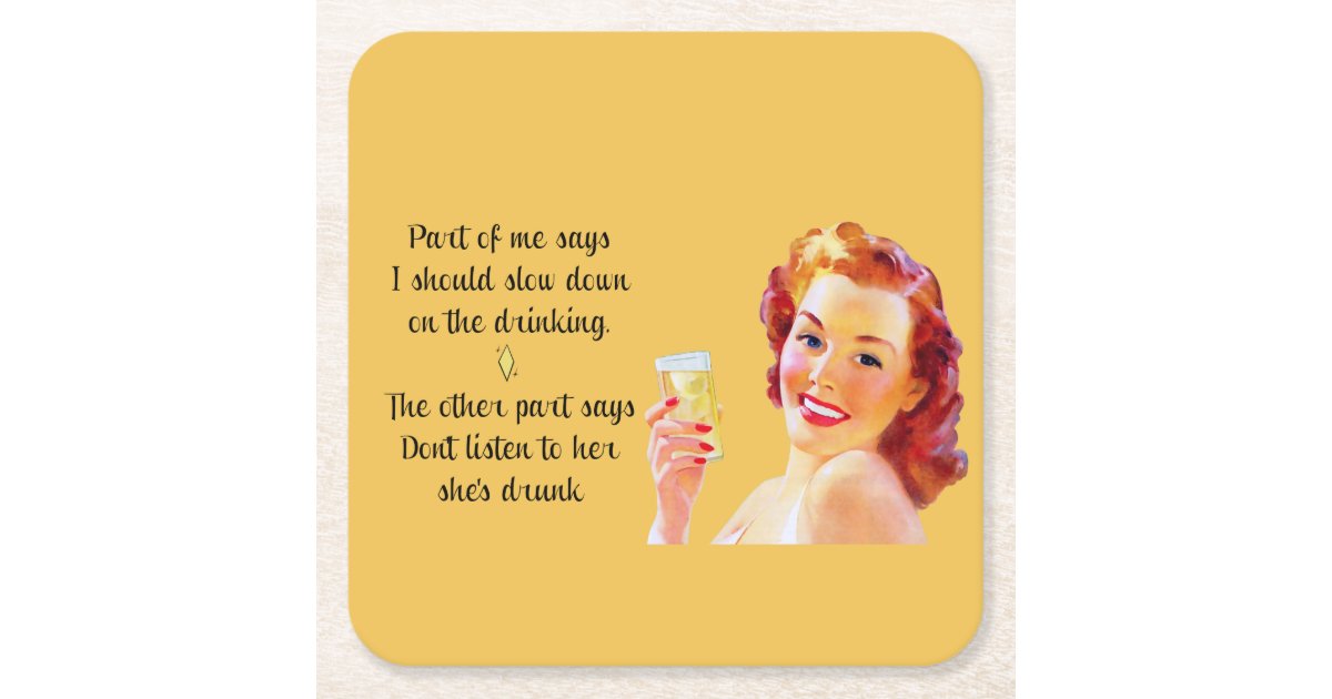 Retro Housewife Funny Quote Drinking Coaster  Zazzle.com