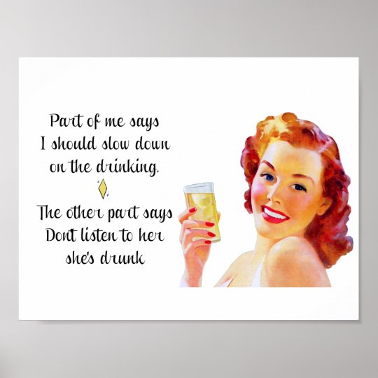 Retro Housewife Funny Quote Drinking Poster