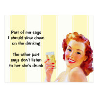 Retro Housewife Funny Quote Postcard