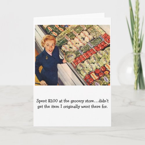 Retro Housewife _ Grocery Store Shopping Card