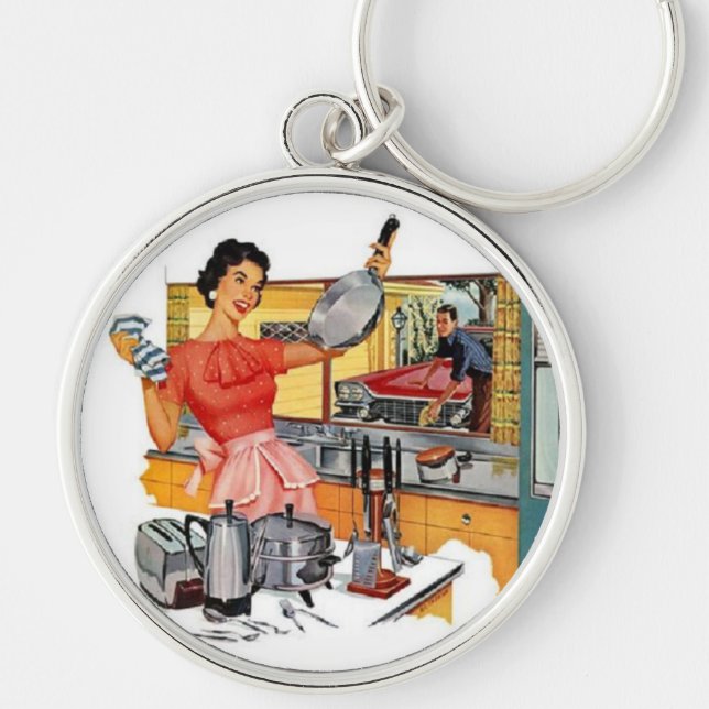 Retro Housewife Keychain (Front)
