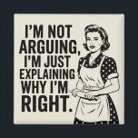 Retro Housewife Magnet Funny<br><div class="desc">Funny fridge magnet</div>
