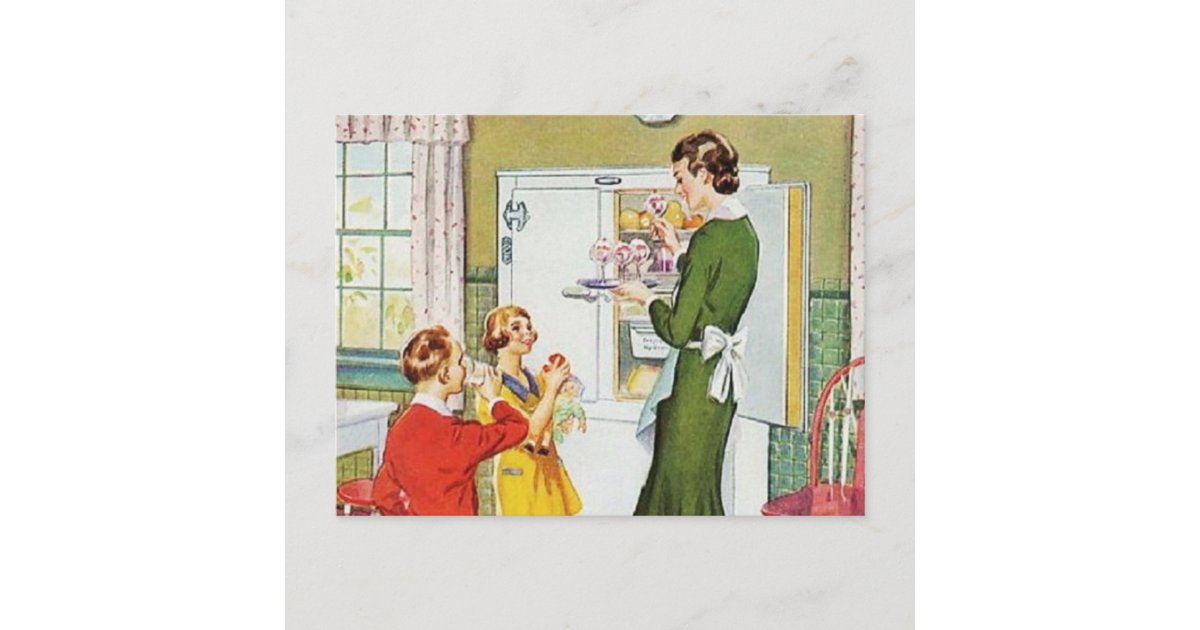 Retro Housewife Postcard Zazzle