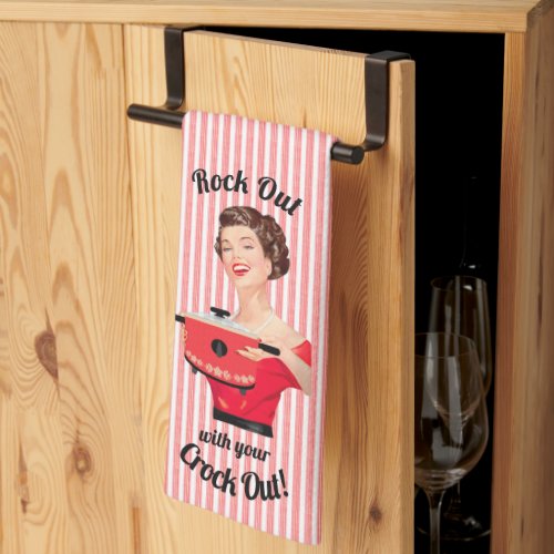 Retro Housewife Rock Out with your Crock Out Kitchen Towel