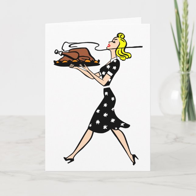 RETRO HOUSEWIFE THANKSGIVING CARDS (Front)