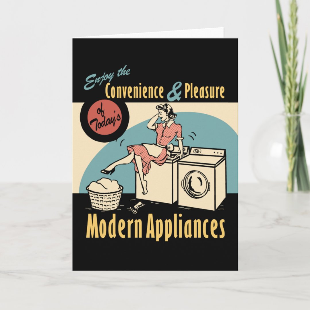 Retro Housewife Washer Dryer Card Zazzle
