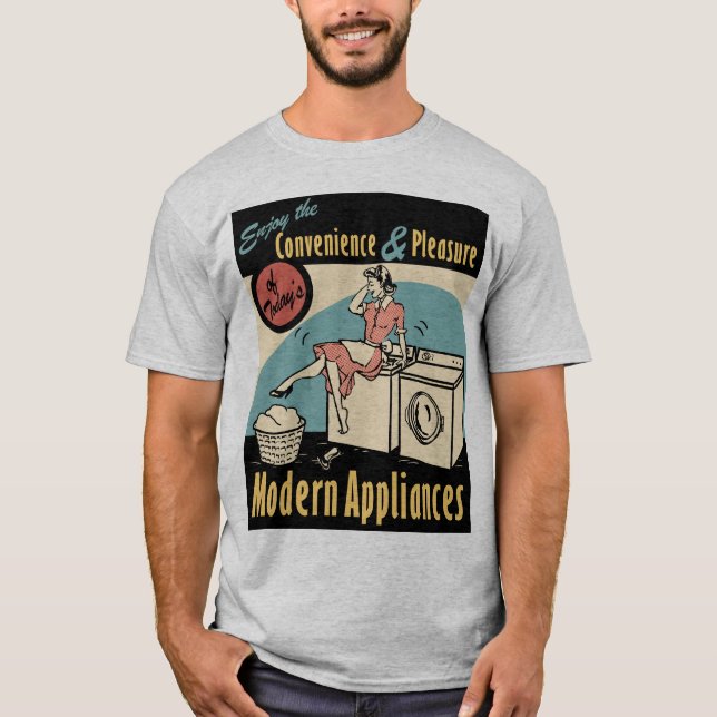 Retro Housewife Washer Dryer T-Shirt (Front)