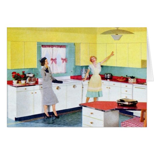 Retro Housewives in Kitchen Cards (Front Horizontal)