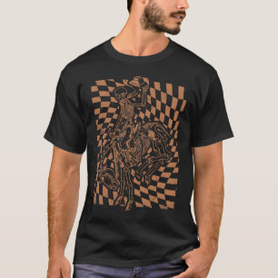 Retro Howdy Cowboy Skeleton With Cowboy Hat And Ho T-Shirt