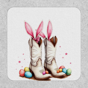 Retro Howdy Easter Funny Cowboy Boots Easter Egg Patch