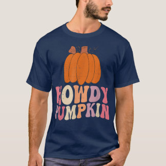 Retro Howdy Pumpkin Fall Autumn Western Halloween T-Shirt