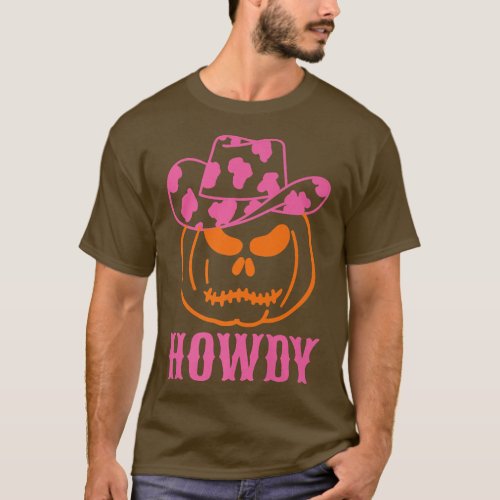 Retro Howdy Pumpkin Fall Autumn Western Halloween  T_Shirt