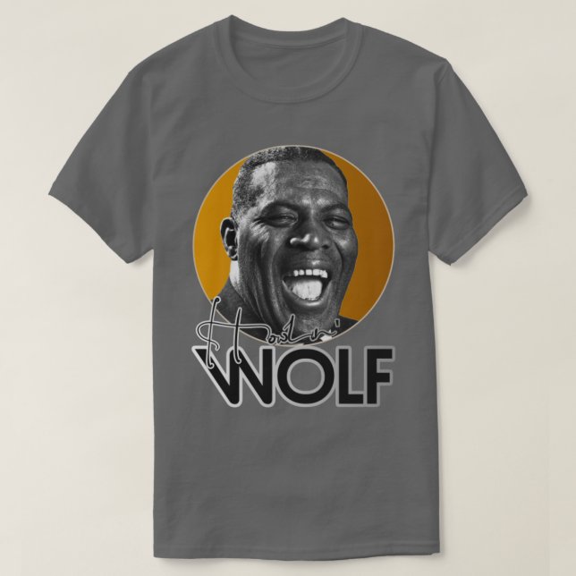 Retro Howlin Wolf Gold Tribute T-Shirt (Design Front)